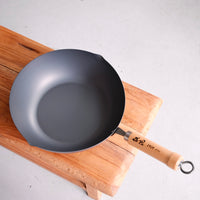 Summit Nitrided Flat Bottom Iron Wok 28cm