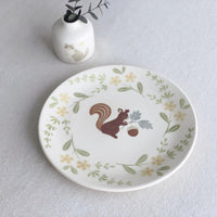 Buncho Pottery 7寸/Plate of squirrels and acorns