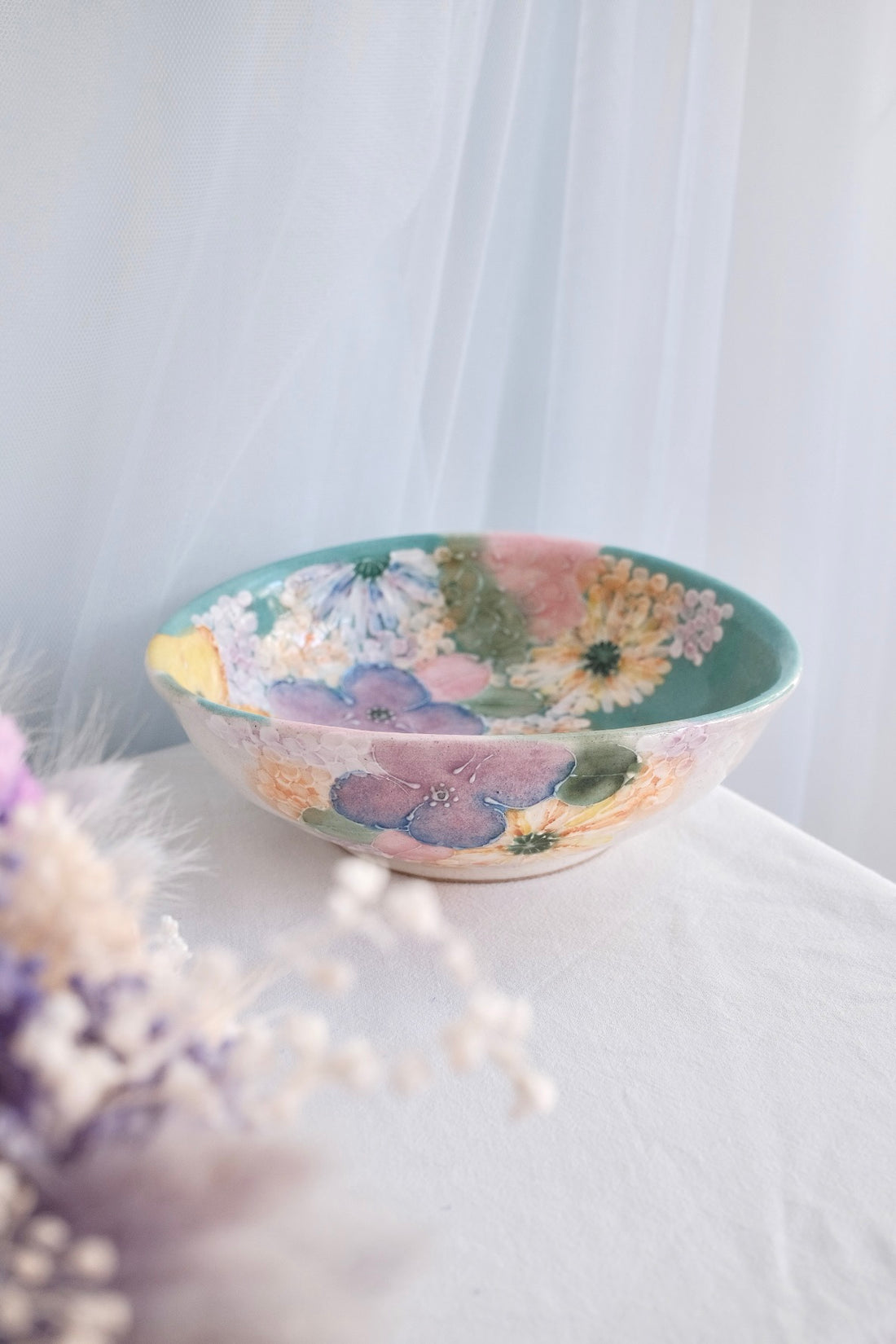 Seto Ware Flower Deep Plate