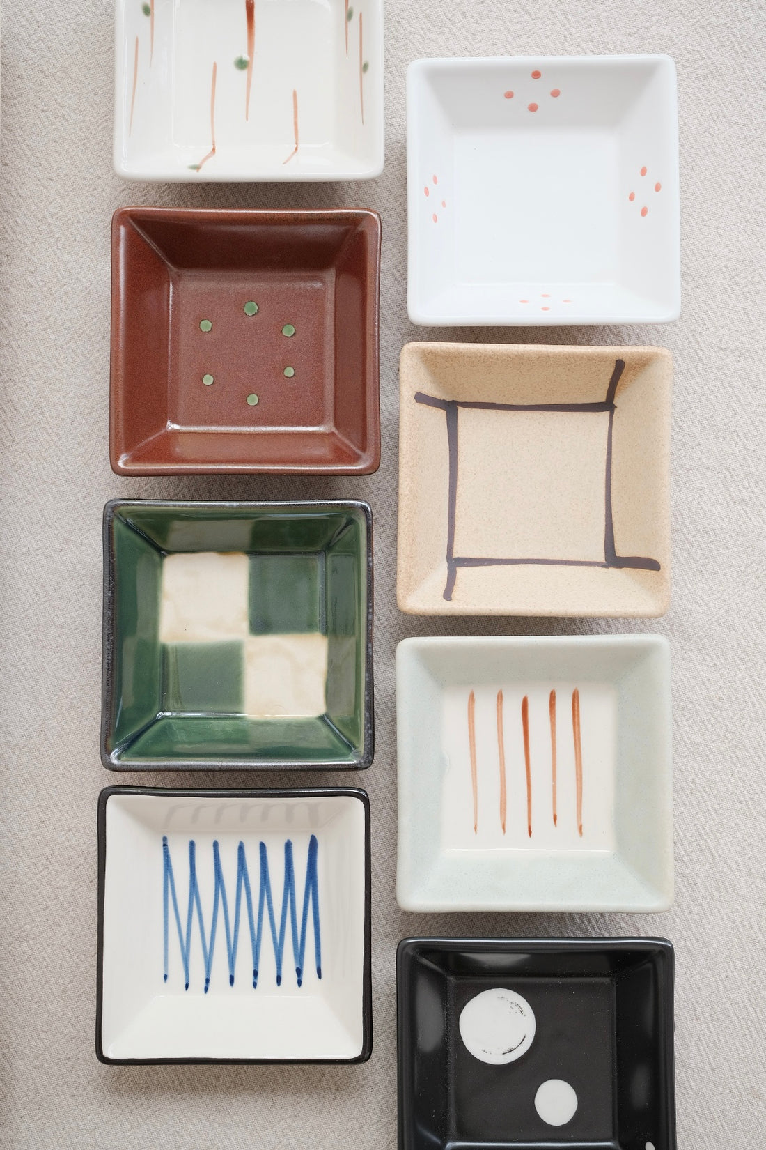 Japanese Traditional Style Saucer Set - Set of 8