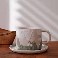 BAIYA Studio Moth Orchids Mug w Saucer