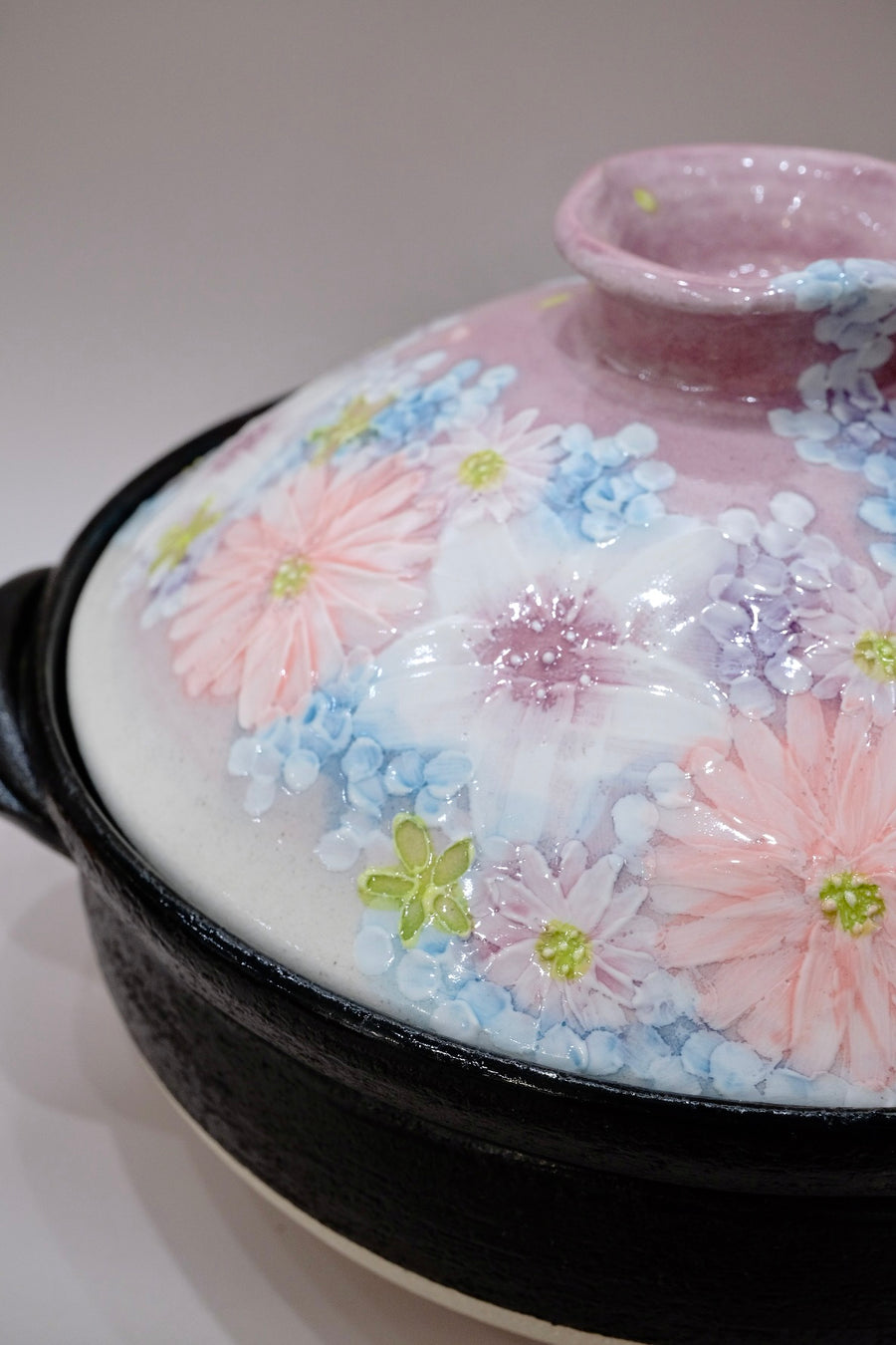 Setoware Flower Donabe Claypot - Size 8