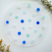 Fuji Glass Studio Flower Plate Blue 18cm