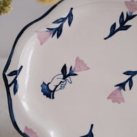 Nakagaki Tomoko Kohiki Hand Painted Flower Shaped Plate  - KP5 #1