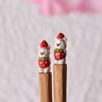 Ayataro Chopsticks - White Bear with Strawberry - aya05