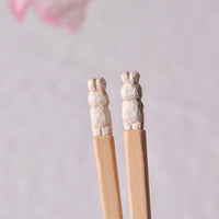 Ayataro Chopsticks - White Rabbit with Heart- aya05