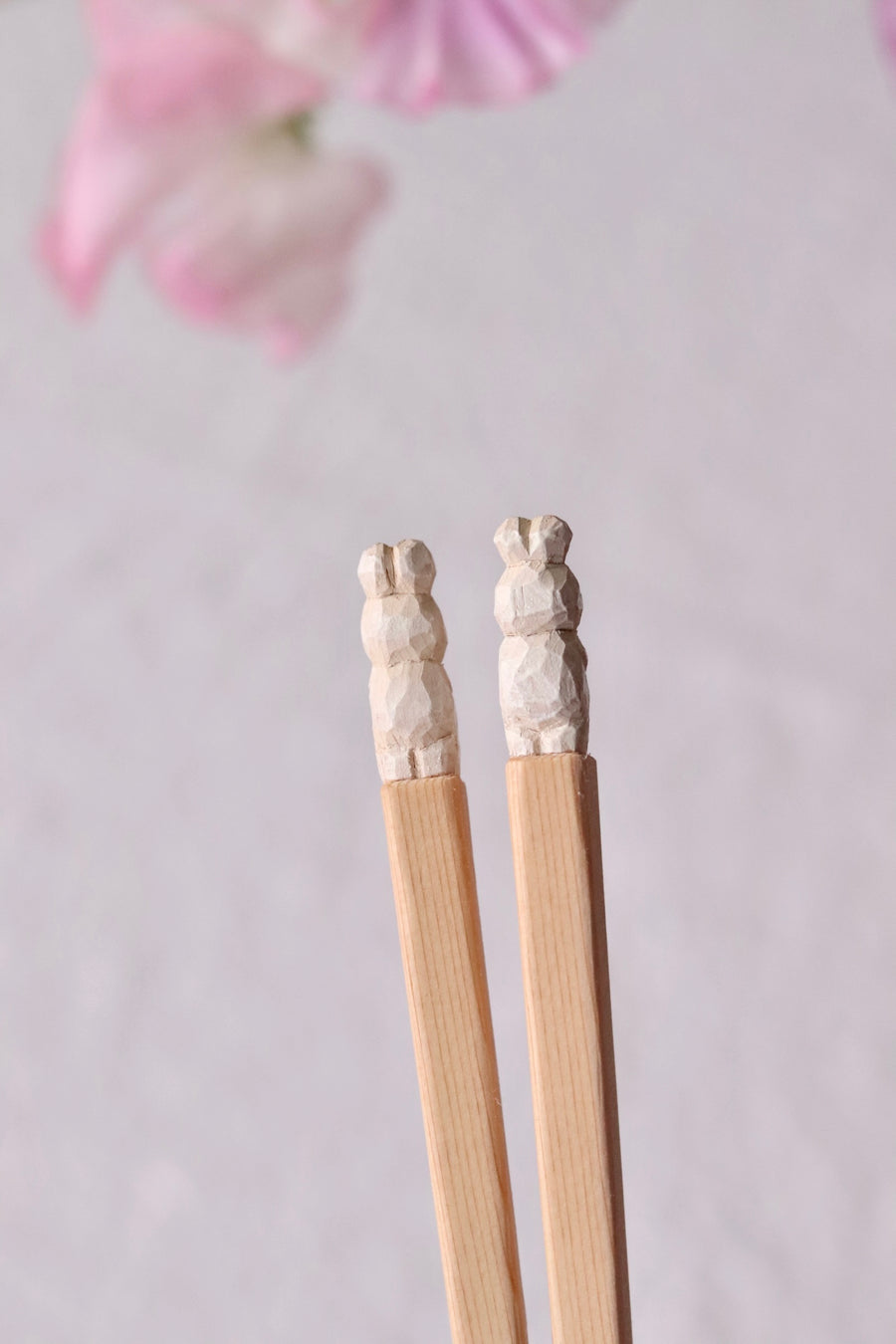 Ayataro Chopsticks - White Rabbit with Heart- aya05