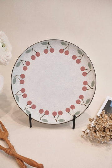 Kei Mitsumochi ミツ持啓 Large Plate - Red Cherry KM14