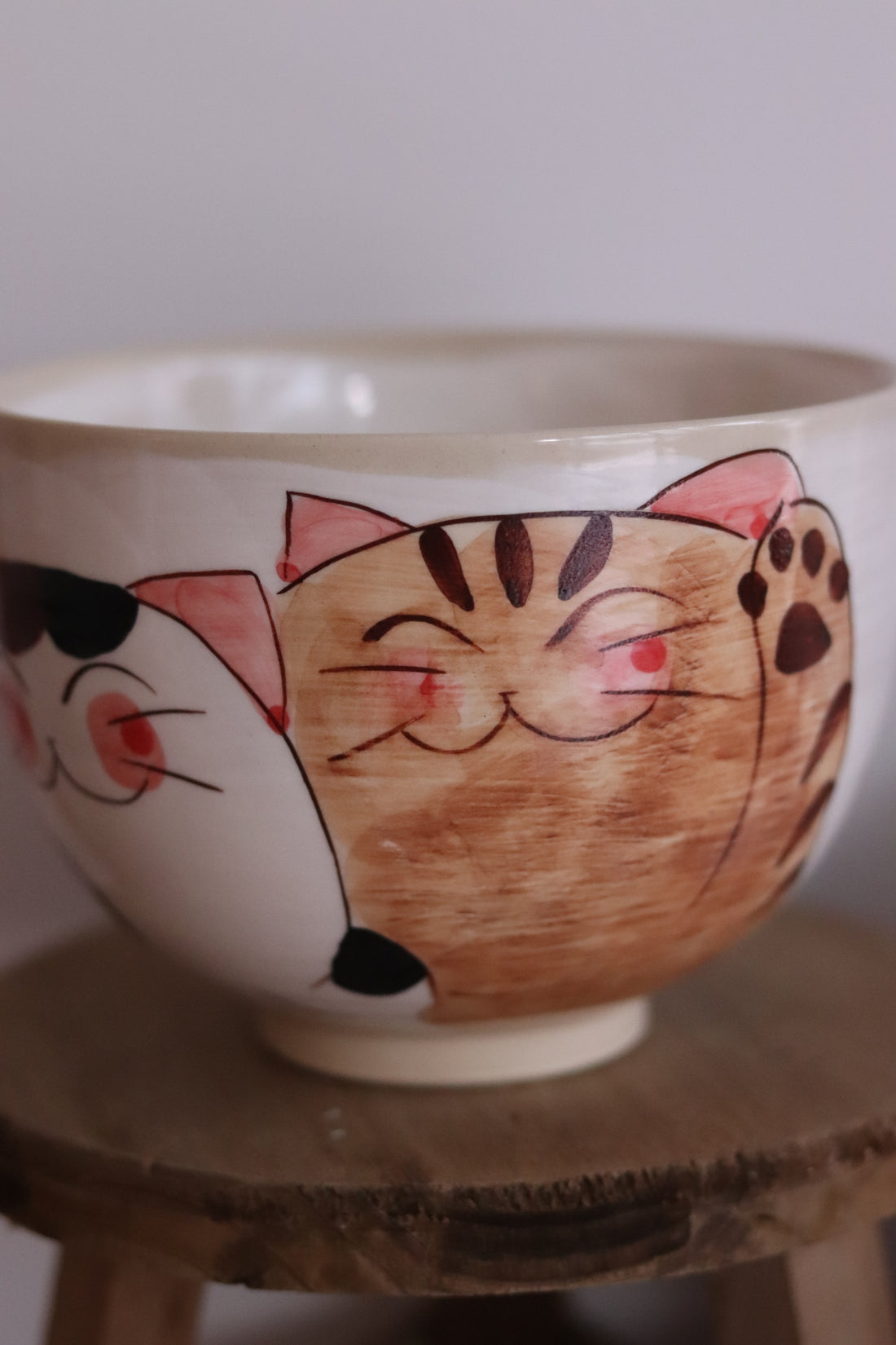 Hasami ware Lucky Cat Large Bowl Ramen Bowl