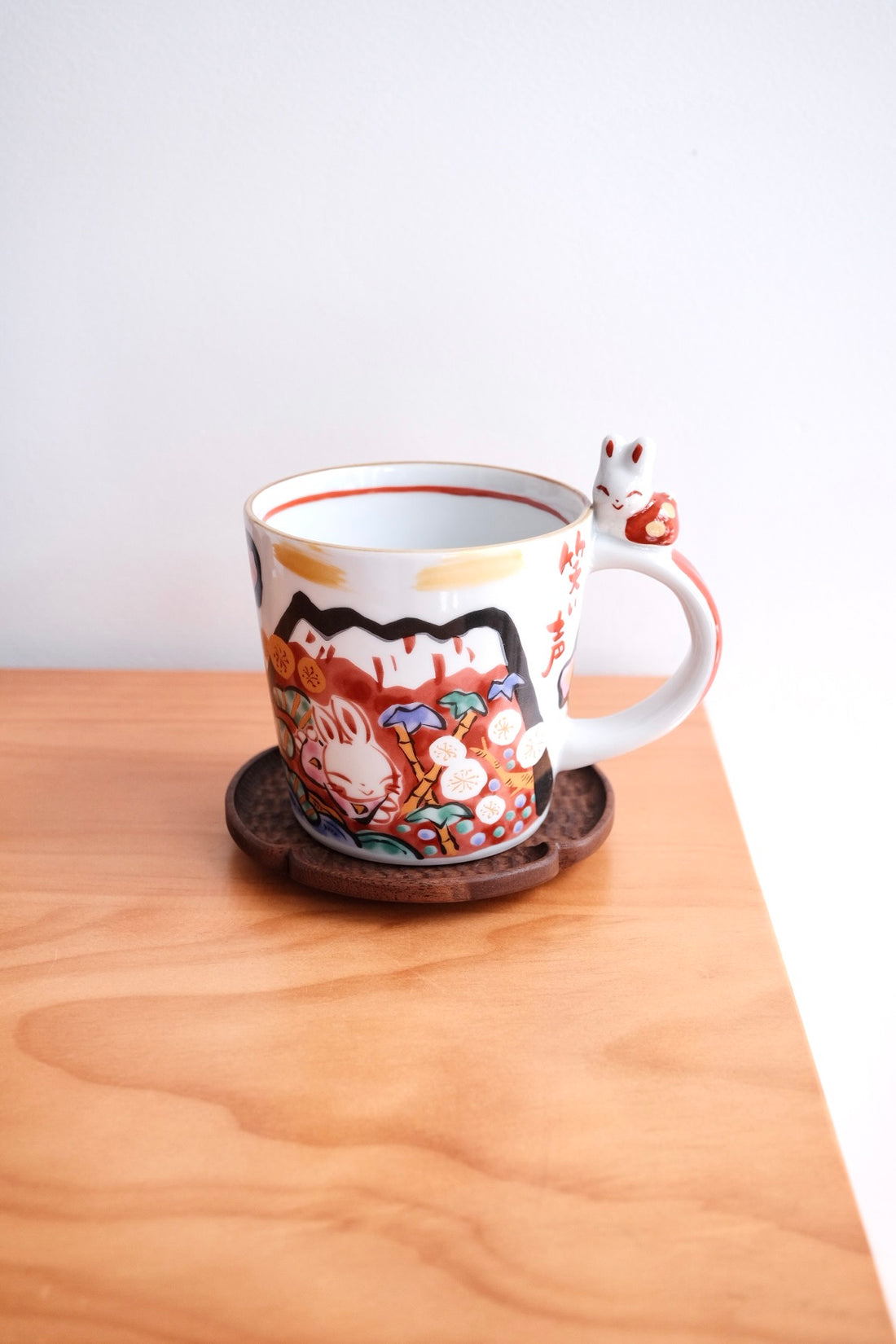 夕立窯 Japanese Style Red Mt. Fuji Mug