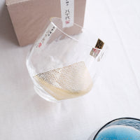 Toyosasaki Edo Glass Tumbler - Clear with Gold Decoration