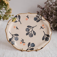 Nakagaki Tomoko Water Color Hand Painted Flower Shaped Plate - KP10 #6