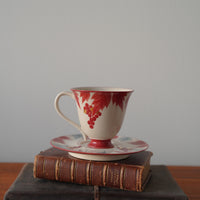 SiShuang Red Grape Coffee Cup w Saucer Set
