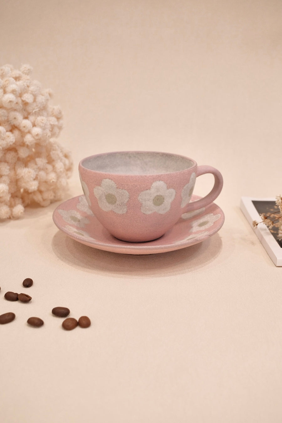 Kei Mitsumochi ミツ持啓 Flower Rim Pink Round Plate-Small  KM41