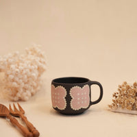Kei Mitsumochi ミツ持啓 Flower with Black Background Mug - Pink KM61