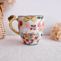 Asako Yamaguchi 山口麻子 Animal Tall Mug with Deco on Handle AI04