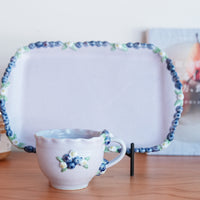 Aiko Miura 三浦愛子 Blue Berry Mug with Rectangle Plate - Purple AM08
