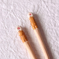 Ayataro Chopsticks - Bear with White Flower - aya05