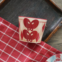 SiShuang Red Checked  with Butterfly Coffee Cup