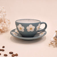 Kei Mitsumochi ミツ持啓 Flower Rim Lake Blue Round Plate-Small  KM42