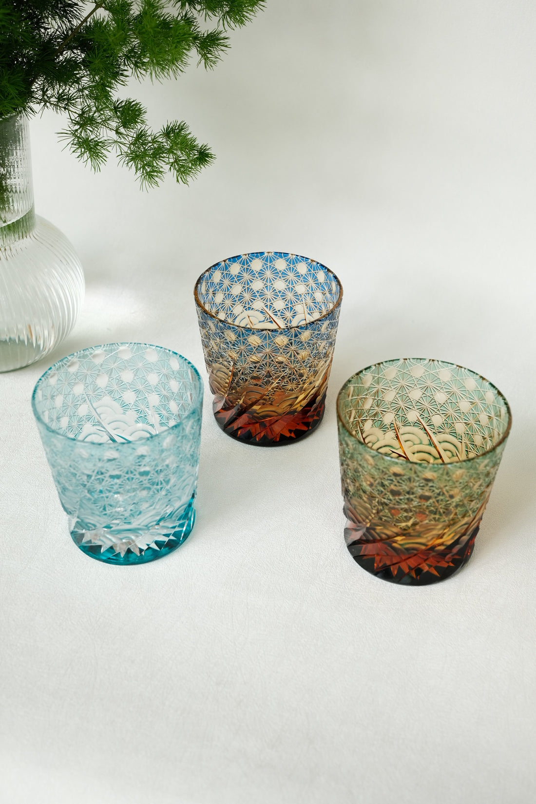 Harisho Yamada Glass - 漣-sazanami Whiskey Crystal Glass - Blue