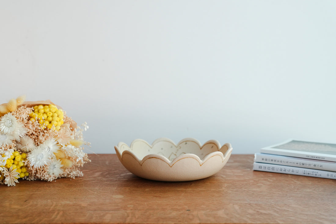 Chiho Yoshida 穗屋工房 Flower Edge Deep Plate - CY30