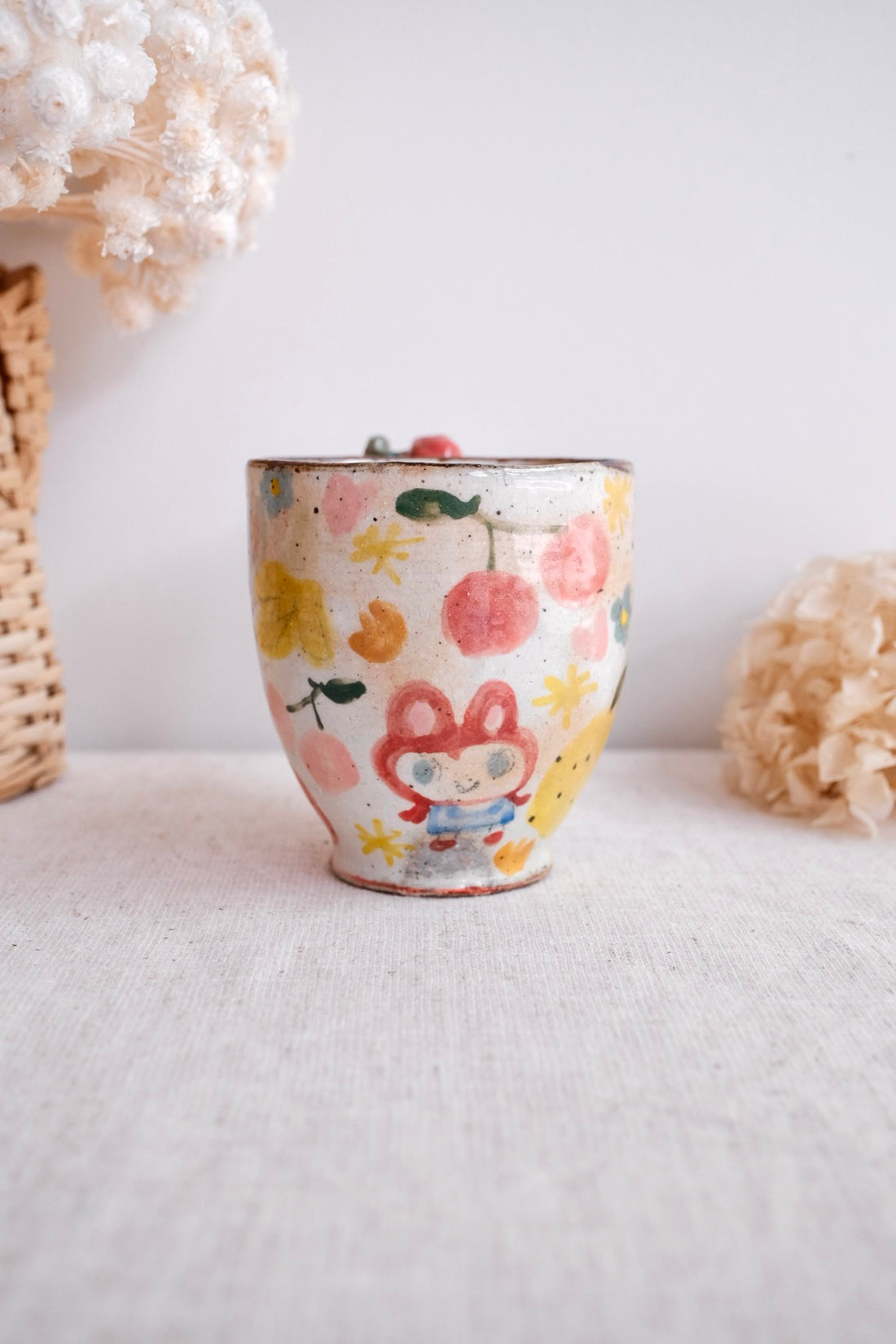 Asako Yamaguchi 山口麻子 Animal Tall Mug with Deco on Handle AI04