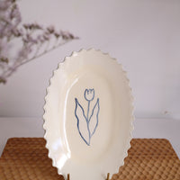 Katsura Saeka Oval Plate - Tulip KA18