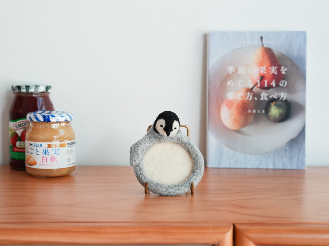 Aya and Yoshiko Wool Felt Small Animal Coaster - Penguin YS02