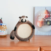 Aya and Yoshiko Wool Felt Animal Coaster -  Raccoon YS10