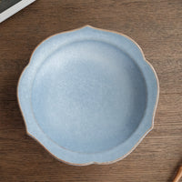 Norio Nakabayashi 中林範夫 Floral Shaped Deep Plate - Light Blue NN03