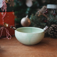 Fumiko Kondo 近藤布美子 - Green Bear Bowl with Handle FK07