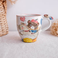 Asako Yamaguchi 山口麻子 Animal Tall Mug with Deco on Handle AI04
