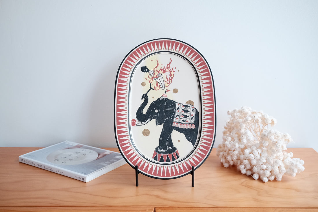 Shirogarasu Studio Circus Oval Plate BY33