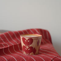 SiShuang Red Checked  with Butterfly Coffee Cup