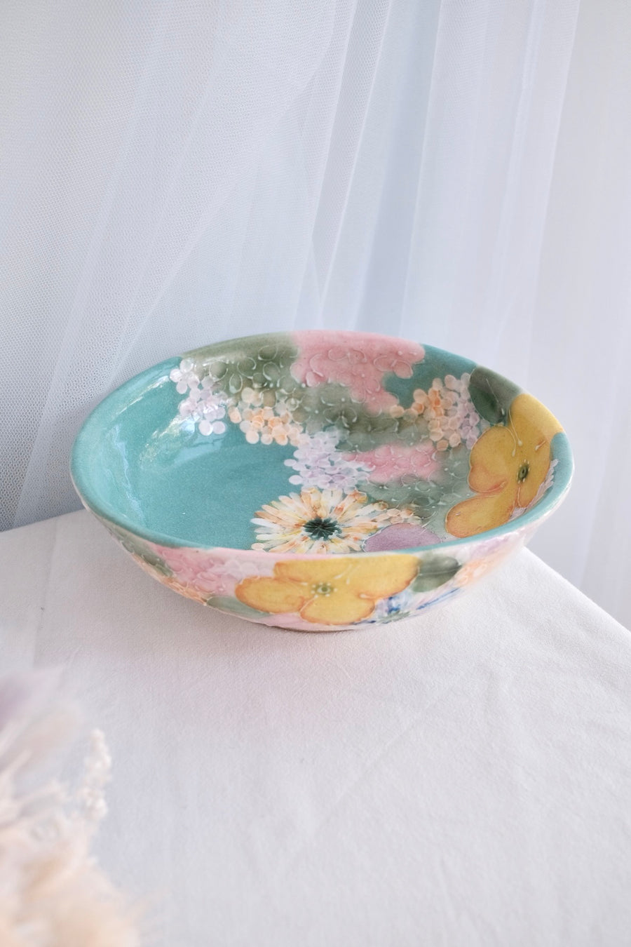 Seto Ware Flower Deep Plate