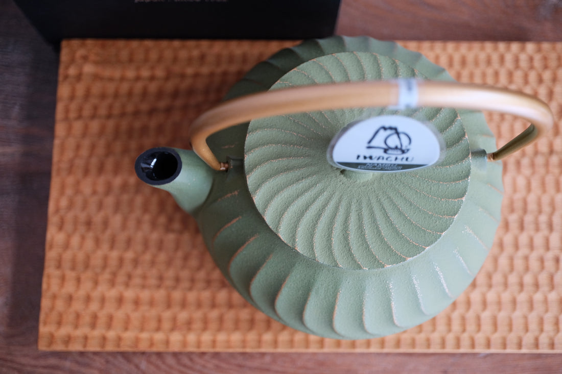 IWACHU Iron Kyusu Teapot Wave Pattern -Tsurugane