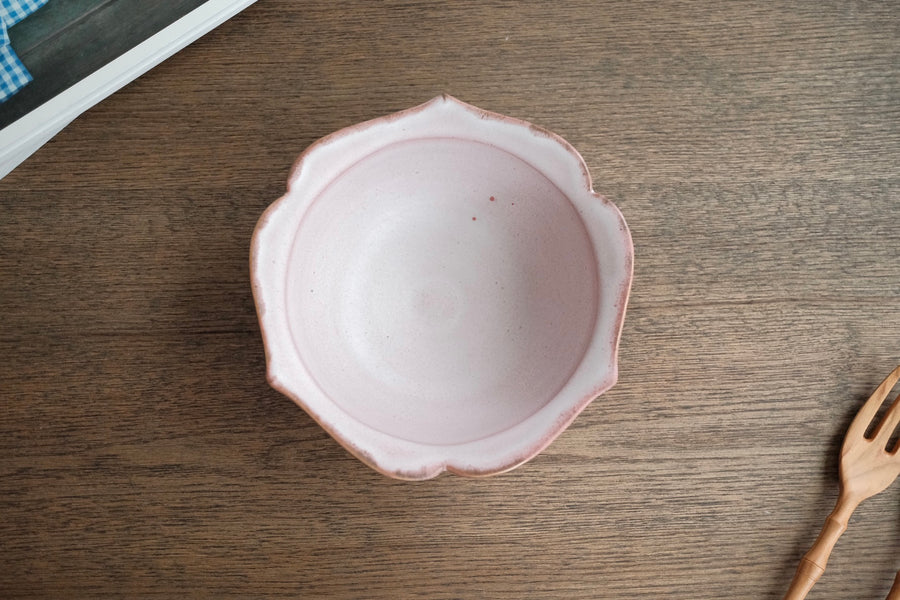 Norio Nakabayashi 中林範夫 Medium Floral Shaped Bowl - Pink NN02