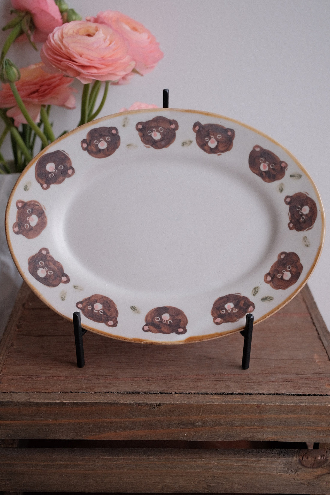 Kato Mikiko 加藤美纪子 Oval Cake Plate - MK02