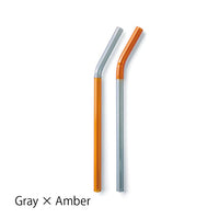 Amabro Ware Two Tone Glass Straw Set of 2