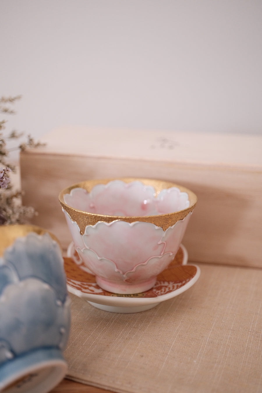 Arita Ware Peony Teacup Set of 2