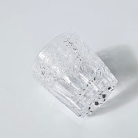 Edo Kiriko Whisky Glass Rock Glass "Large Chrysanthemum" White by Junichi Nabetani, Master of traditional crafts