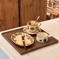 Non-Slip Surface Natural Wood Serving Tray