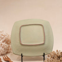 Kei Mitsumochi ミツ持啓 24cm Rectangle Plate - Green Flower KM24