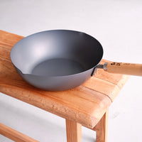 Summit Nitrided Flat Bottom Iron Wok 28cm