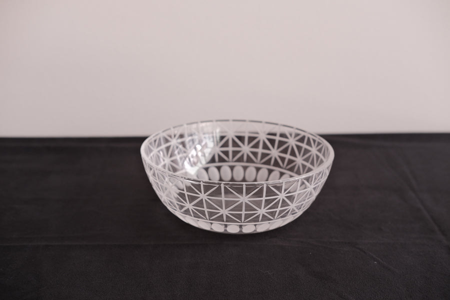 Miki Yamaguchi 山口未来 Kiriko Glass Medium Bowl Lattice Dot