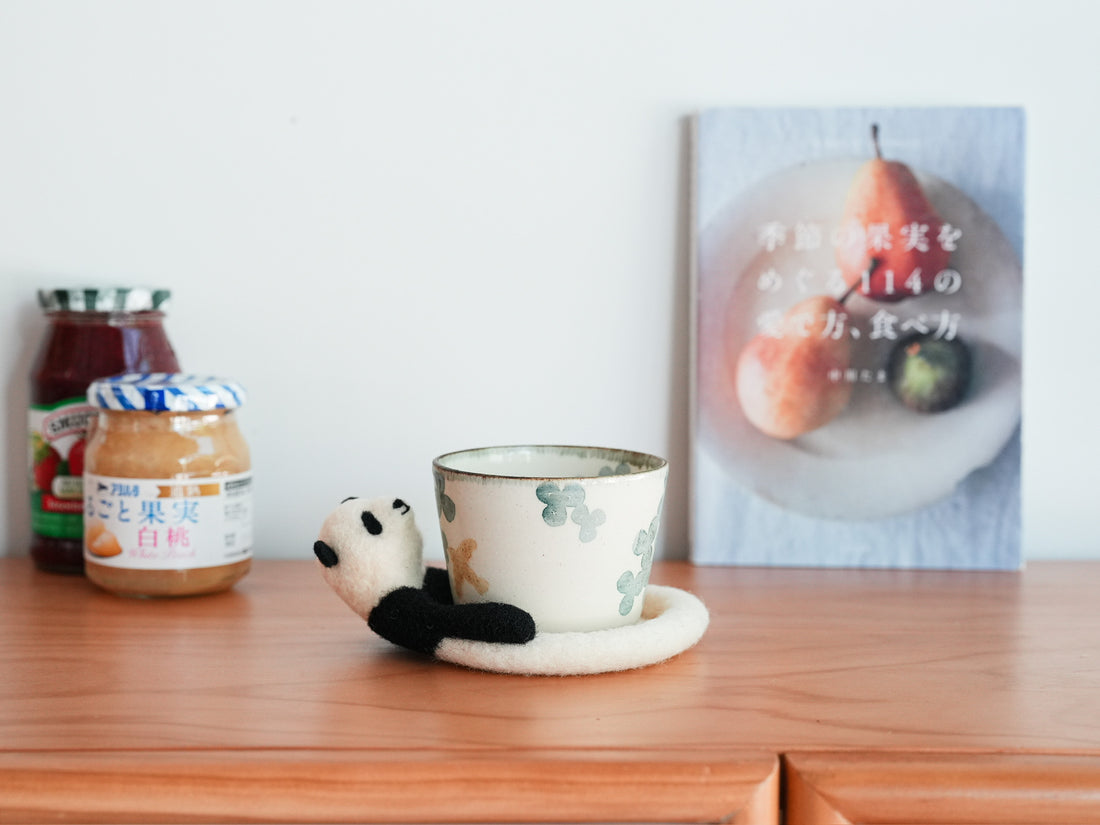 Aya and Yoshiko Wool Felt Animal Coaster - Panda YS05