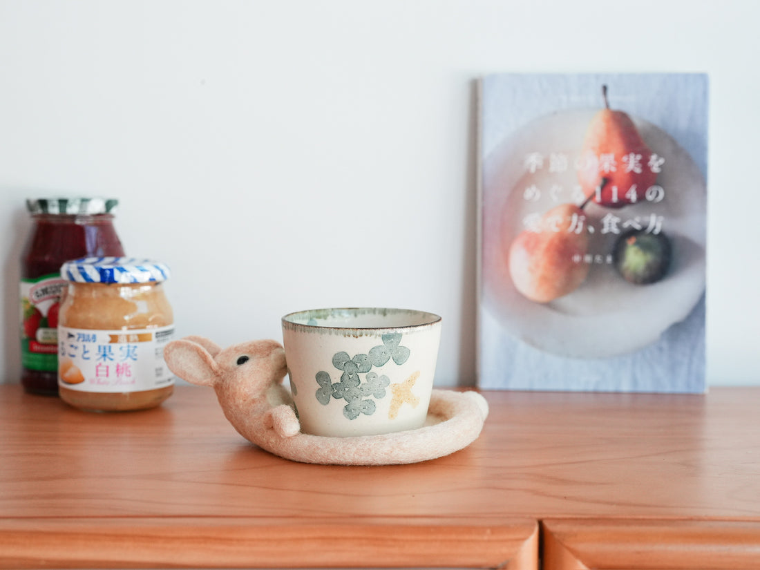 Aya and Yoshiko Wool Felt Animal Coaster -  Rabbit YS12