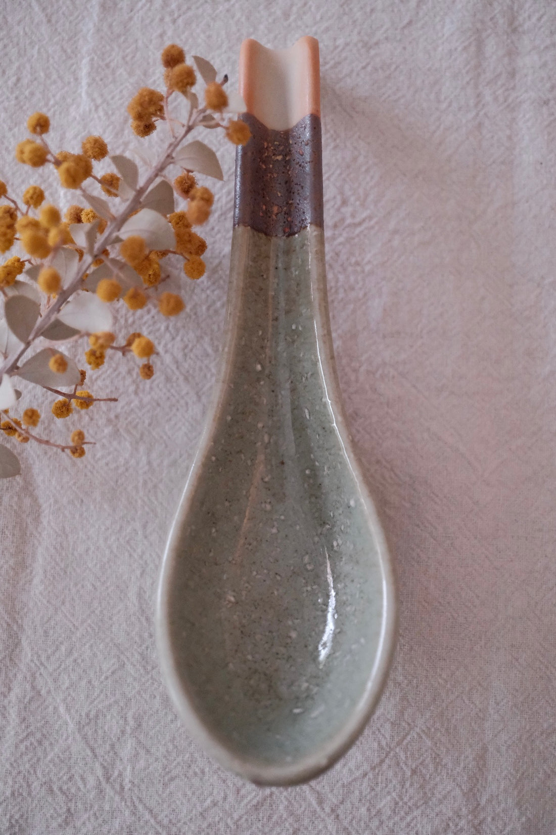 Japan Made Ceramic Spoon and Spoon Rest