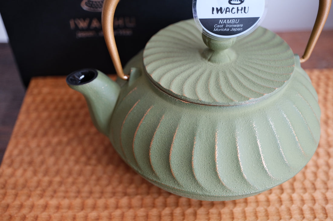IWACHU Iron Kyusu Teapot Wave Pattern -Tsurugane